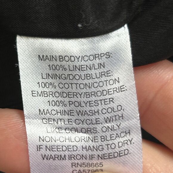 Rachel Parcell Shorts Womens XS Eyelet Linen Black Pockets Elastic Band Stretch - Picture 4 of 7